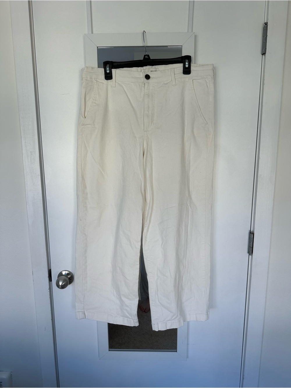 Ella Moss Cream Wide-Leg Jeans